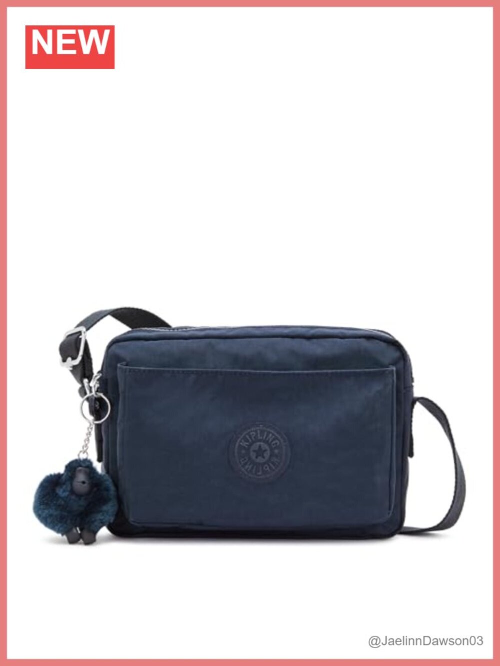 Lightweight Nylon Crossbody Bag with Adjustable Strap and Multiple Zip Pockets